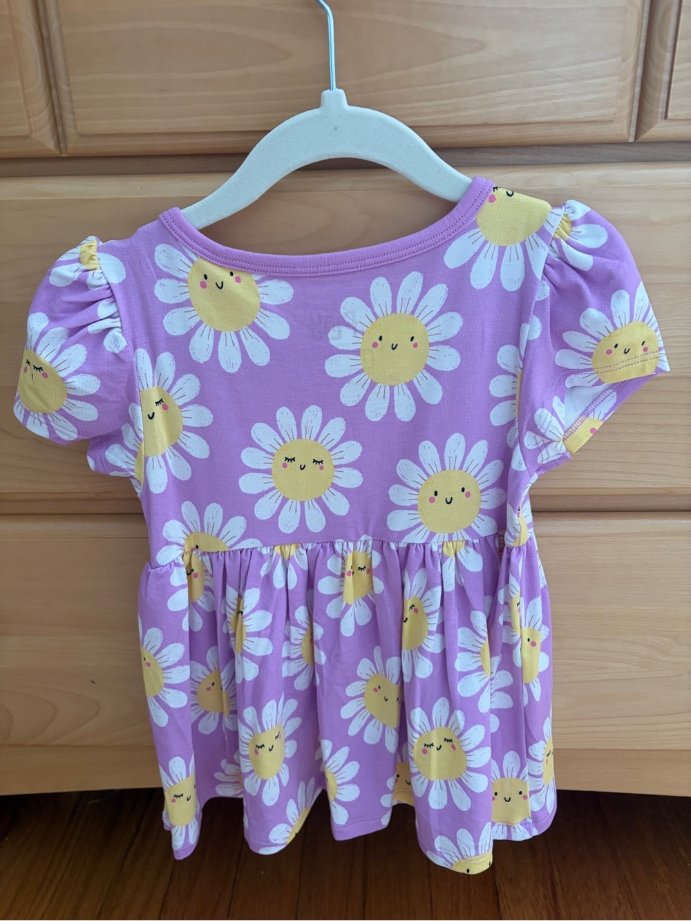 Little Sleepies Purple Daisy Print Short Sleeve Shirt - Picture 2 of 2